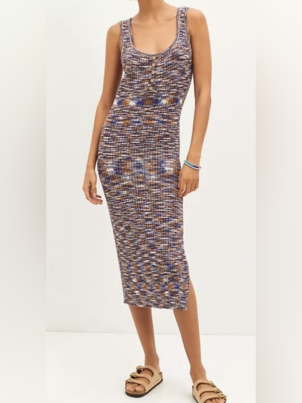 Anthropologie Daily Practice Ribbed Midi Tank Dress Space Dye